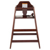 High Chair Mahogany Rubber Wood Stackable ASTM-F404 18 Compliant 1/Each
