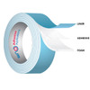 Tape 1.5IN X5YD Foam With 3 IN Core Diameter 1/Roll