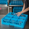 OptiClean™ Warewashing Rack 9 Compartment Blue 19.88X19.88X4 IN PP 1/Each
