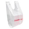 Bag 11.5X6.5X21 IN High-Density Polyethylene (HDPE) White Thank You T-Shirt 1000/Case