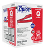 Ziploc® Storage Bag 1 QT Plastic 1.75MIL Clear With Double Zip Seal Closure Label Strip 500/Case