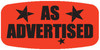 As Advertised Label Black Fluorescent Red Short Oval 1000 Count/Roll 50 Rolls/Case 50000 Count/Case