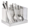 Flatware Holder Organizer 5.75X8.25X6 IN Metal Acrylic Stainless Steel Clear Luxe 3 Bins 1/Each