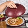 Dinex® Fenwick Plate Cover 10X2.88 IN PP Cranberry Dome 12/Case