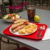 Cafe® Fast Food Cafeteria Tray 10X14 IN PP Red 24/Case