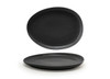 Tides® Plate Platter 13X9.75 IN Porcelain Black Oval Semi-Gloss Matte Finish 1/Each