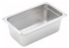 Steam Table Pan 1/4 Size 4 IN 18/8 Stainless Steel Anti-Jam 1/Each
