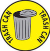 Sign 12 IN Paper Yellow Black Wide Floor Marking With Trash Can 1/Each