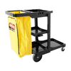 Janitorial Cleaning Cart & Bag 46X21.75X38.38 IN Black Yellow Plastic Vinyl 1/Case