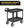 Brute® Utility Cart Medium (MED) 44X25.5X39 IN 500 LB Black Resin 8 IN Pneumatic Casters With Lipped Shelf 1/Each