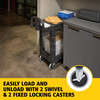 Brute® Utility Cart Small 33.33X16X33 IN 500 LB Black Resin Heavy Duty Flat Shelf 5 IN Caster Ergonomic Handle 1/Each