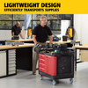 TradeMaster® Storage & Organization Cart 49X26.25X38 IN 750LB Black Red Resin 4 Drawers & Cabinet 5 IN TPR Caster 1/Each