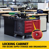 TradeMaster® Storage & Organization Cart 49X26.25X38 IN 750LB Black Red Resin 4 Drawers & Cabinet 5 IN TPR Caster 1/Each