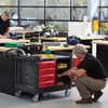 TradeMaster® Storage & Organization Cart 49X26.25X38 IN 750LB Black Red Resin 4 Drawers & Cabinet 5 IN TPR Caster 1/Each