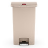 Slim Jim® Trash 1-Stream Trash Can 21.15X14.01X32.73 IN 18 GAL 72 QT Beige Resin With Hinged Lid Step-On Slim 1/Each