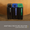 Mixed Recycling 1-Stream Bin 16.80X17.90X36.10 IN 23 GAL Black Blue Metal Resin With Hinged Lid 1/Each