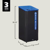 Mixed Recycling 1-Stream Bin 16.80X17.90X36.10 IN 23 GAL Black Blue Metal Resin With Hinged Lid 1/Each