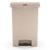 Slim Jim® Trash 1-Stream Trash Can 23.95X14.57X33.63 IN 24 GAL 96 QT Beige Rectangle Resin Step-On Slim 1/Each
