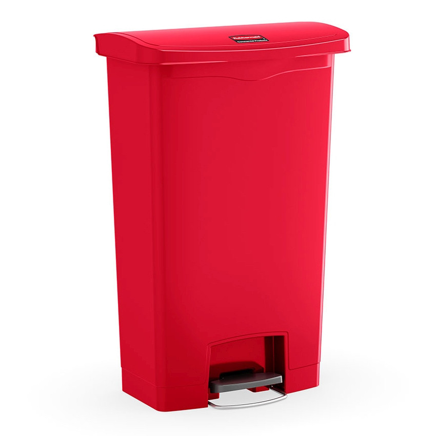 Slim Jim® 1-Stream Trash Can 21.15X14.01X32.73 IN 18 GAL 72 QT Red Resin Slim Step-On 1/Each