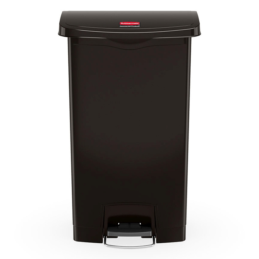 Slim Jim® Trash Can 30 L 8 GAL Black Resin Step-On 1/Each