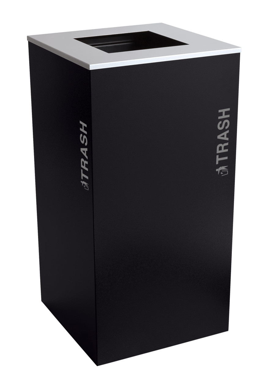 Black Tie Kaleidoscope Trash Can 18.25X18.25X35.5 IN 36 GAL Pebble Black Gloss 1/Each
