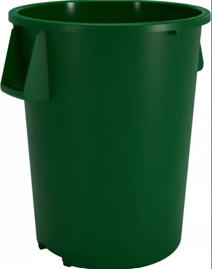 Sparta® Trash Can 24.18X24.18X31.60 IN 44 GAL Green Round LLDPE 3/Case