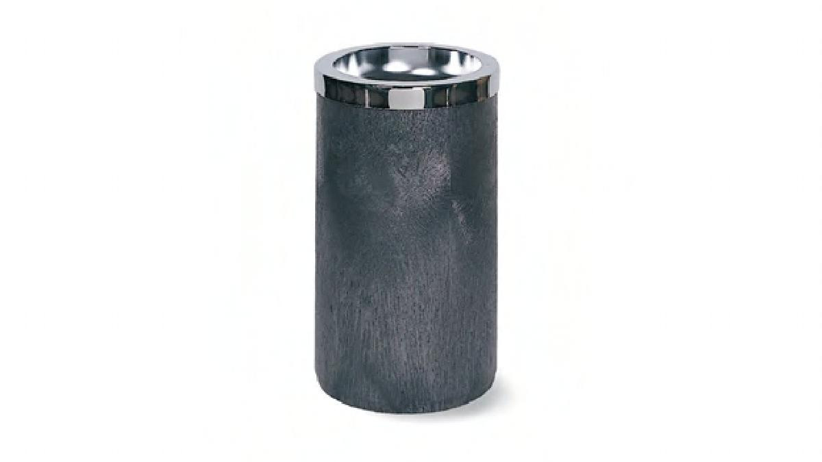 Smoking Receptacle Black Silver Metal Resin Ashtray Top 1/Each