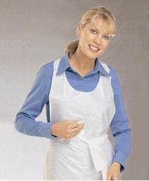 Apron 28X46 IN White 1MIL Regular Embossed Plastic 500/Case