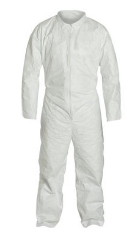 PureGard™ Coveralls Large (LG) White Spunbond Polypropylene Zippered Front Elastic Ankles & Wrists 25/Case