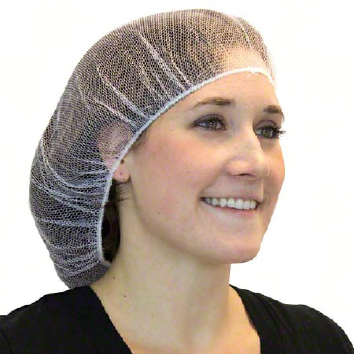 Safety Zone® Hairnet 21 IN White Polyester Mesh 100 Count/Bag 10 Bags/Case 1000 Count/Case