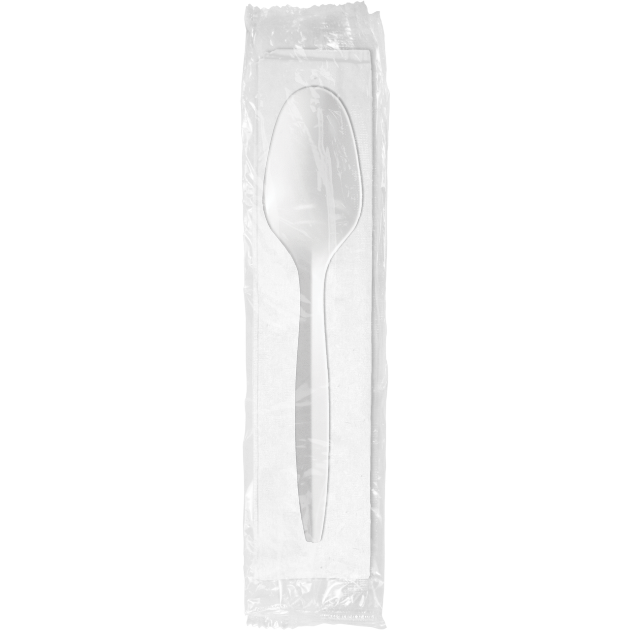 Cutlery Kit PP White Medium Weight With White Napkin,Teaspoon 1000/Case