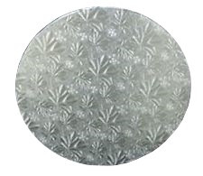 Cake Board 18X0.5 IN Paperboard Silver Round Embossed 12/Case