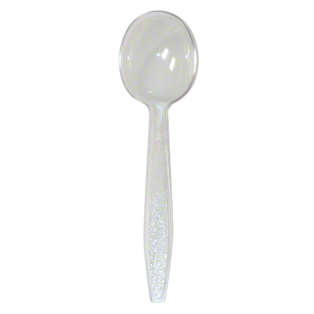 Soup Spoon Clear Heavyweight Textured Handle 1000/Case