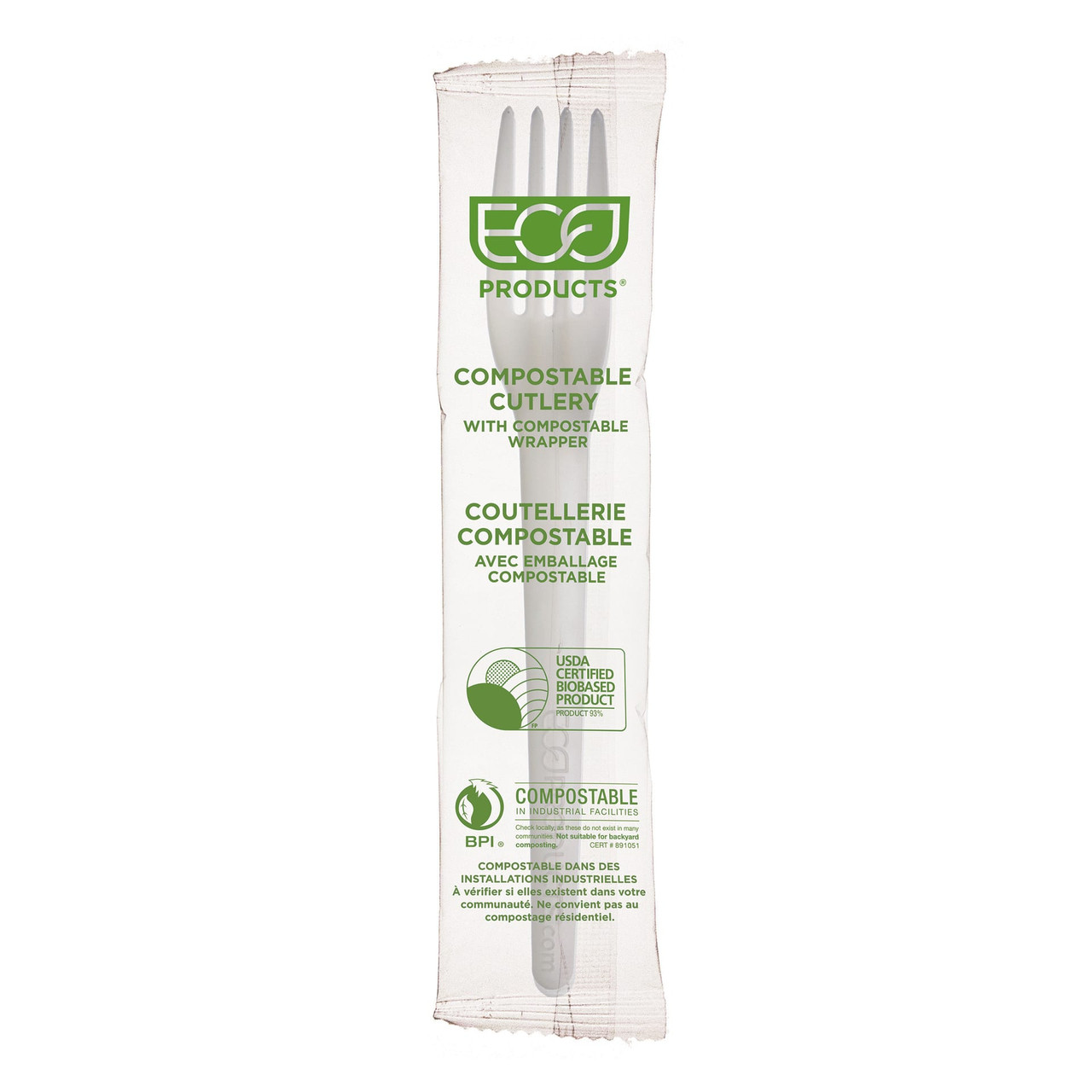 Plantware® Fork 7 IN PLA White 1000/Case