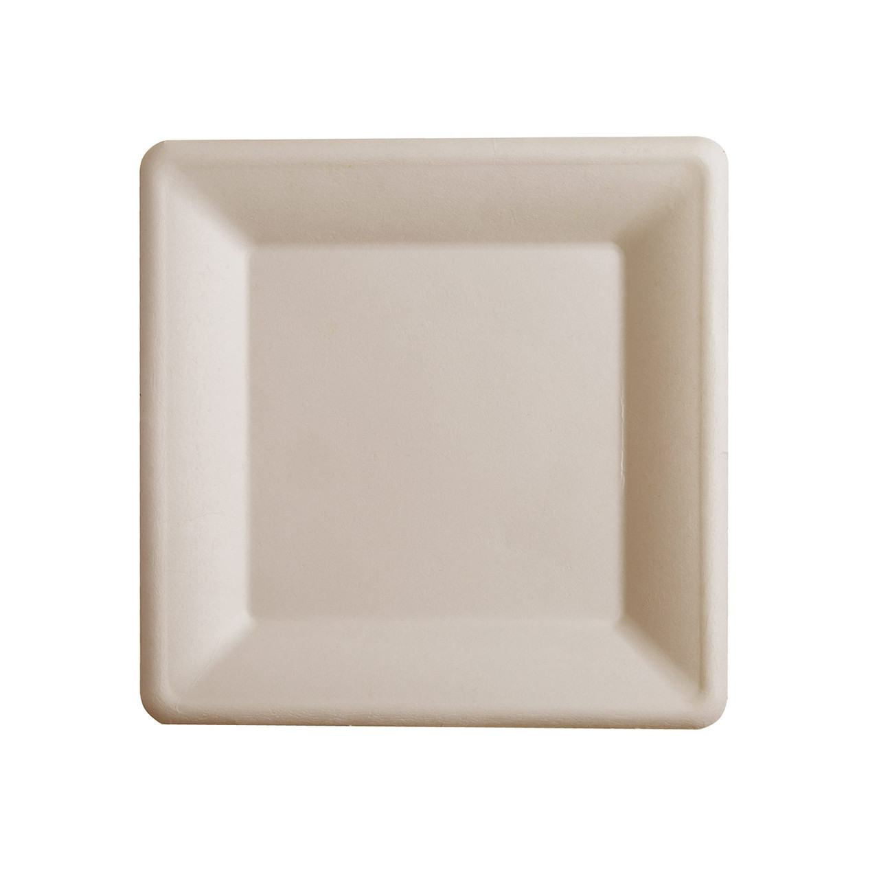 Plate 10.25X10.25 IN Sugarcane Tan Square 125 Count/Bag 2 Bags/Case 250 Count/Case