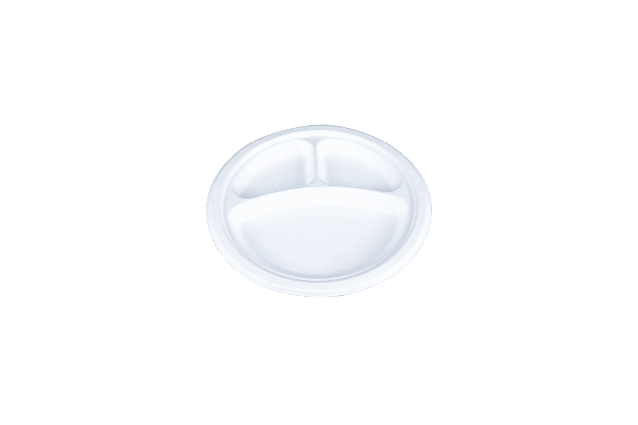 Plate 10 IN 3 Compartment Molded Fiber White Heavy Duty 500/Case