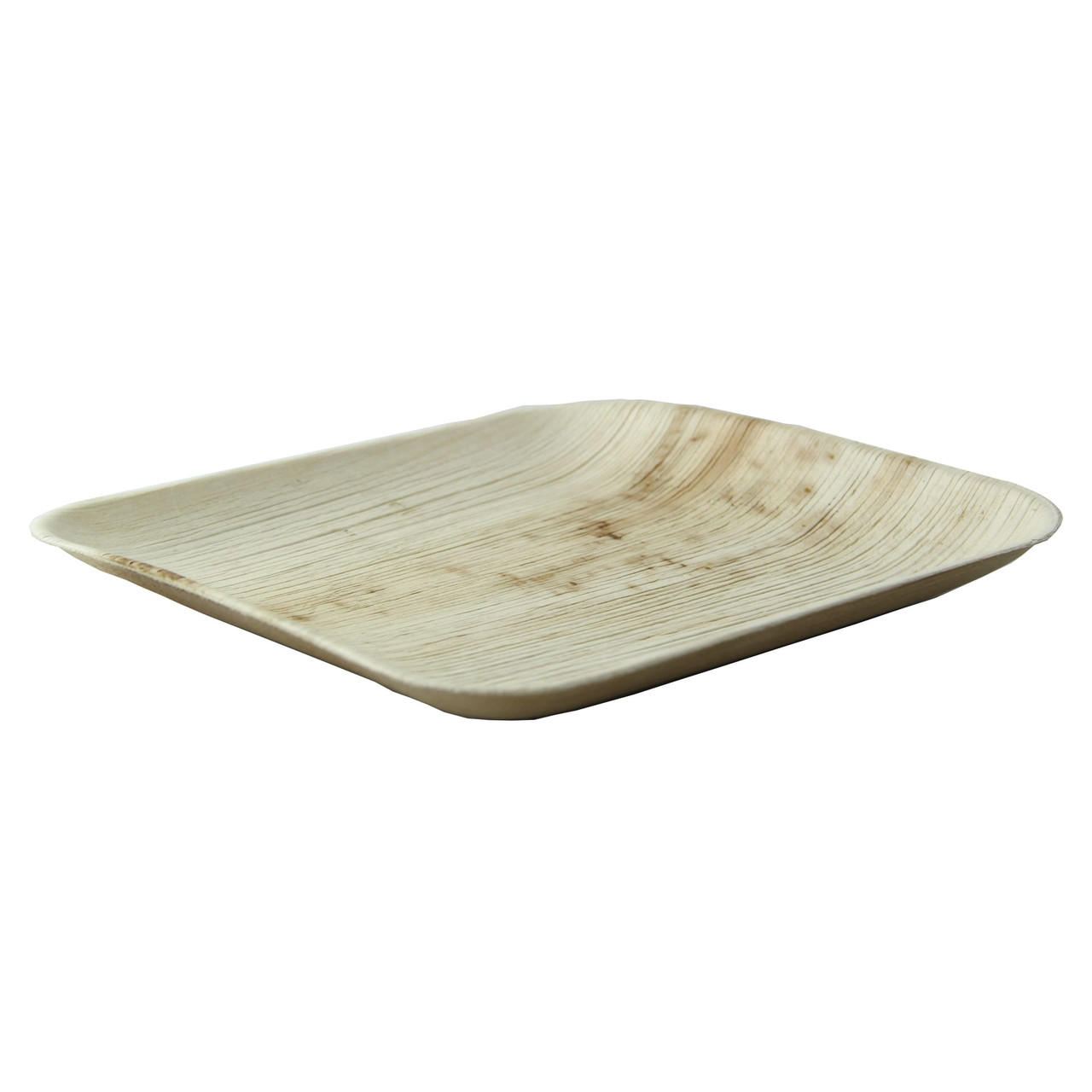 Plate 7.9X7.9X0.8 IN Palm Leaf Natural Square 25 Count/Pack 4 Packs/Case 100 Count/Case