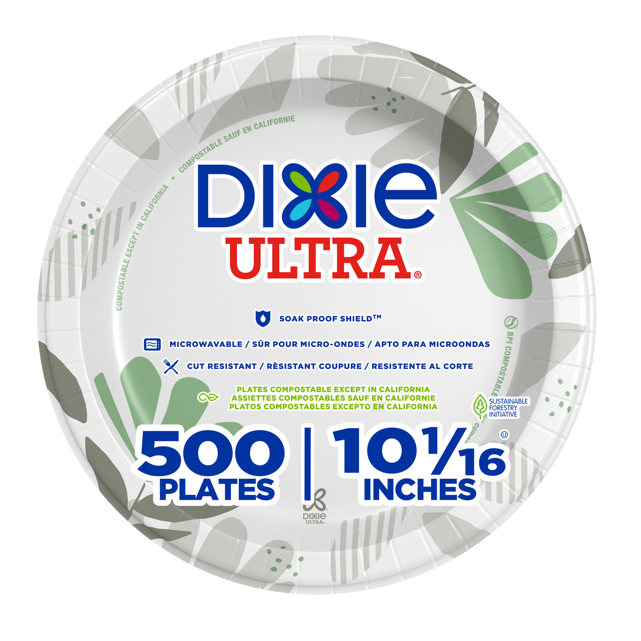 Dixie® Ultra Plate 10 IN Paper Pathways Heavyweight 500/Case