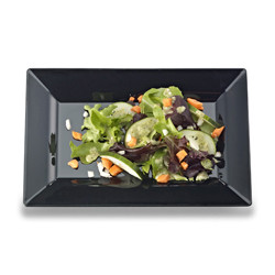 Plate 8 IN Plastic Black Rectangle 120/Case