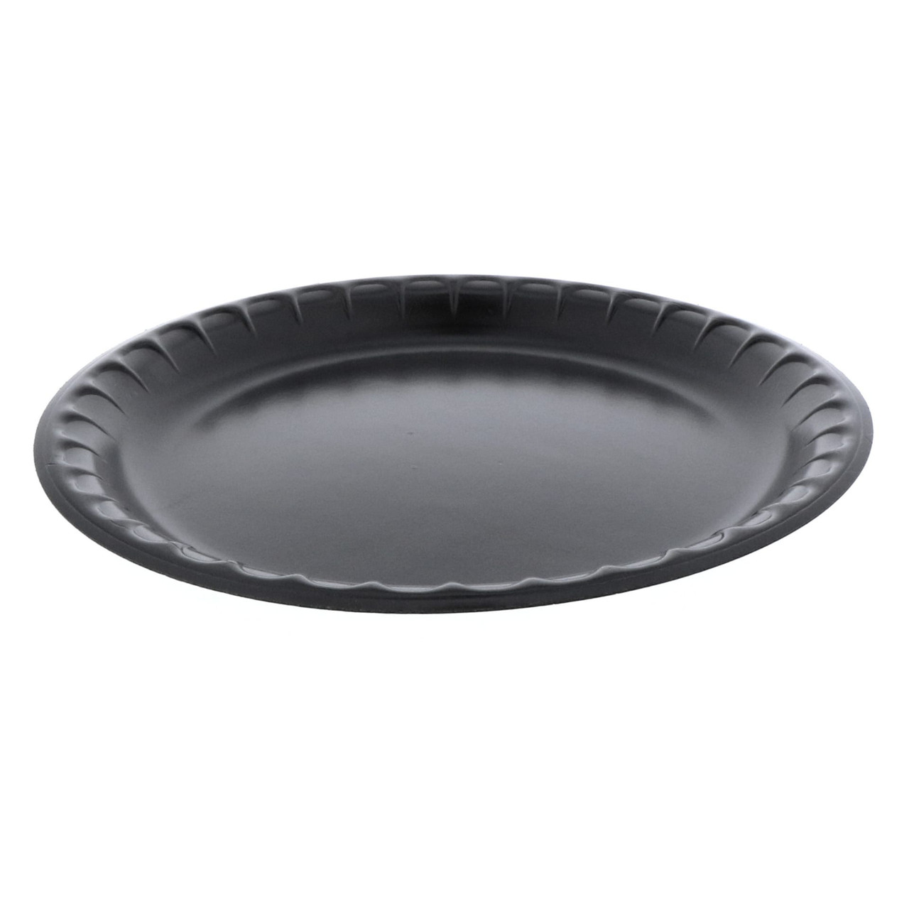 Plate 10.3X1 IN Polystyrene Foam Black Round Laminated 540/Case