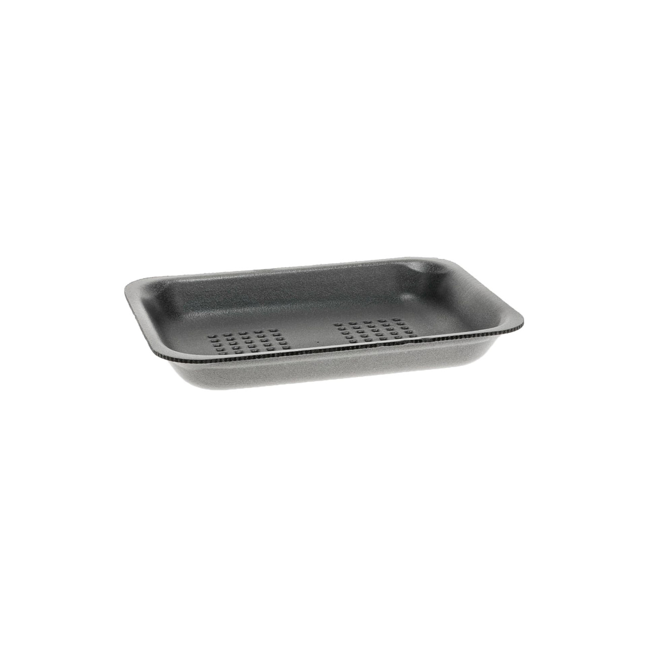 2PZ Meat Tray 8X5.75X1.2 IN Polystyrene Foam Black Rectangle 400/Case