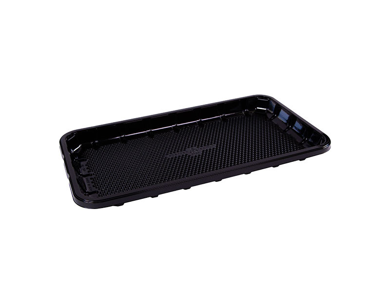 EZ-Tray 25S Meat Tray 14.63X8X1 IN APET Shallow Black Rectangle Honeycomb 200/Case