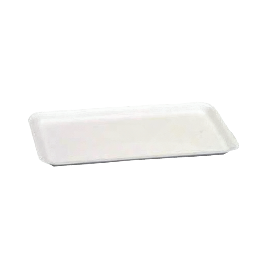16S Meat Tray 7.38X12.38X0.63 IN Polystyrene Foam White Rectangle 250/Case