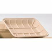 2D Tray 8.375X6X1 IN 1 Compartment Pulp Fiber Kraft Rectangle 500/Case