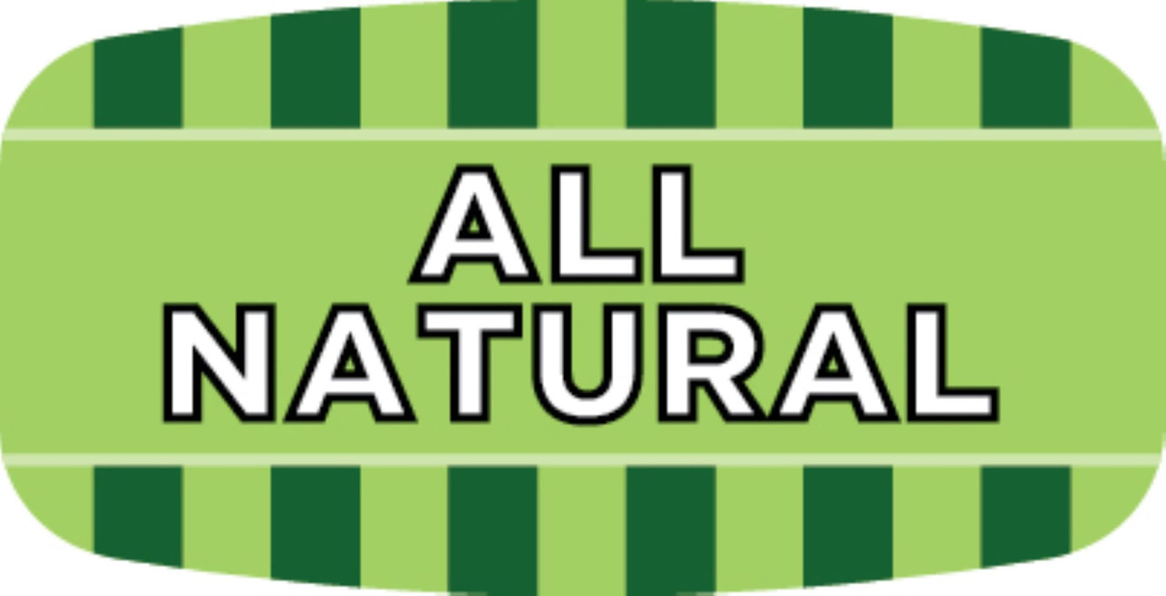 All Natural Bakery Flavor Label 0.625X1.25 IN 4 Color Process UV 1000 Count/Roll 50 Rolls/Case 50000 Count/Case