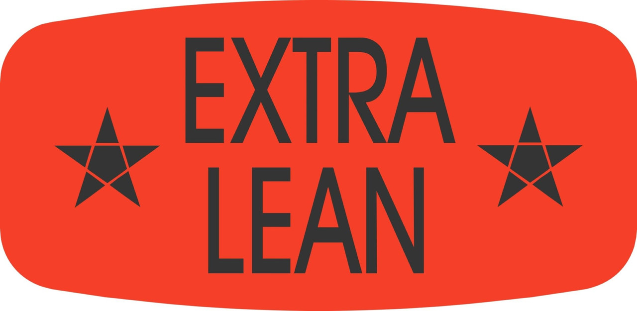 Extra Lean Label 0.625X1.25 IN Black Fluorescent Red Short Oval 1000 Count/Roll 50 Rolls/Case 50000 Count/Case