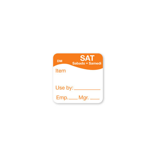 DissolveMark® Label 1X1 IN Saturday 500/Roll