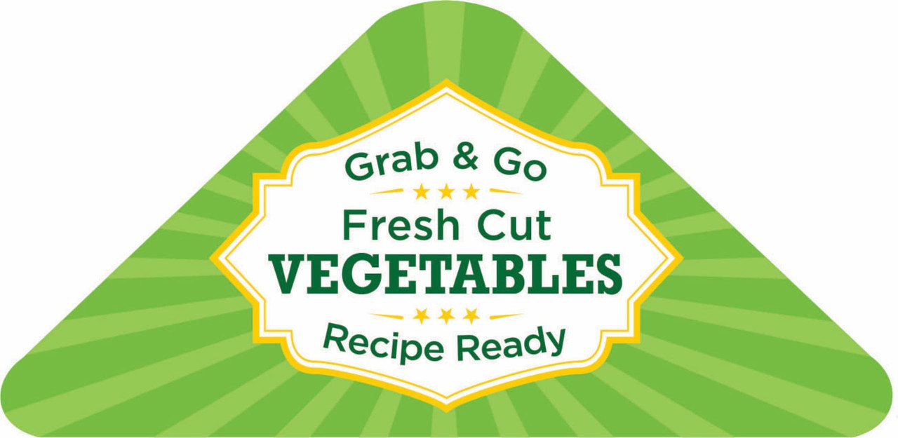 Grab & Go Fresh Cut Vegetables Product Label 1.98X4.31 IN Yellow Green Triangle 500 Count/Roll 25 Rolls/Case