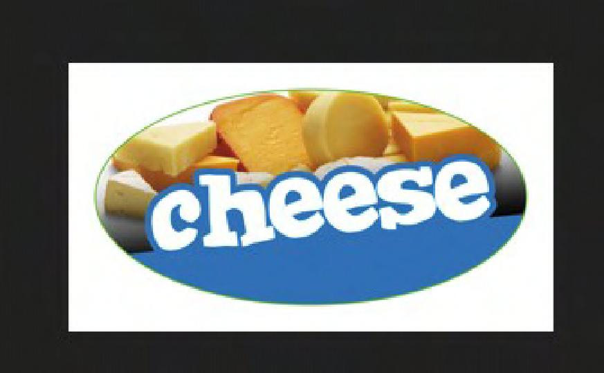 Cheese Flavor Label 1X2 IN Printed Oval 1000 Count/Roll