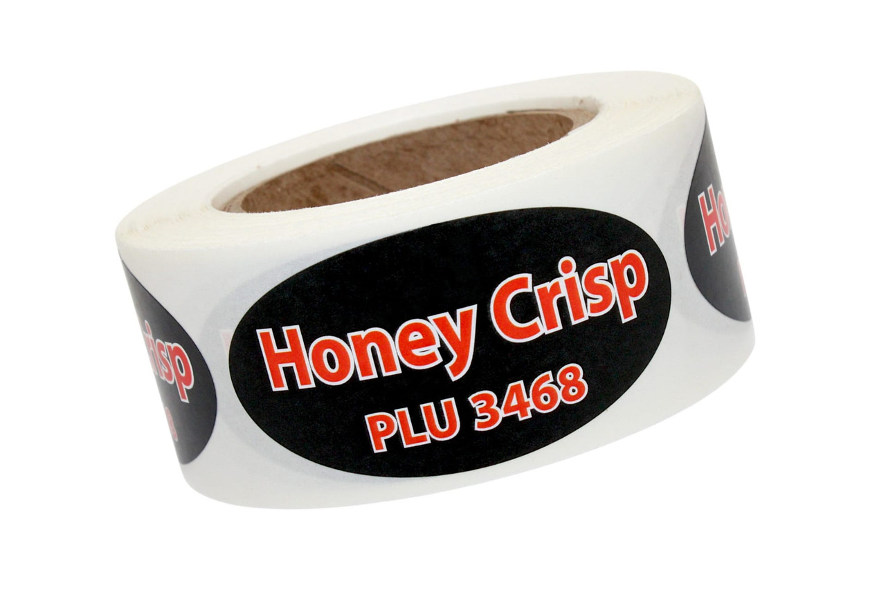 Honey Crisp Label 2.63X2.63 IN Red Black Oval 250/Roll